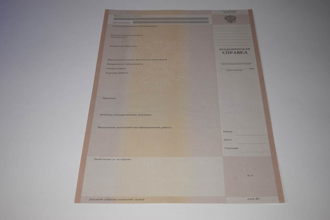 Академическая Справка ВУЗа 1996-2009 в Видном